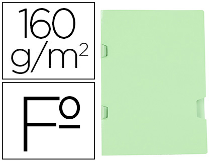 Subcarpeta cartulina Liderpapel Folio verde plastificada 3 uñeros